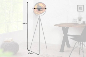 LAMPADAR STUDIO 145CM, NEGRU/AURIU - Img 6
