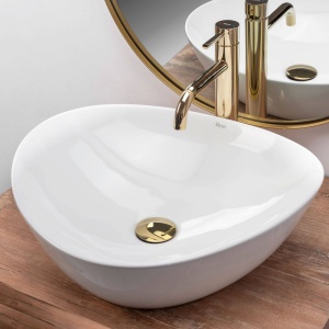 LAVOAR REA ANDREA, ALB, 47 CM, DIN CERAMICA, CALITATE SUPERIOARA - Img 2