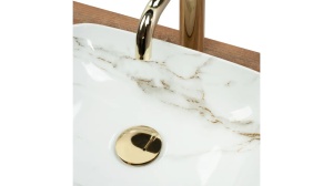 LAVOAR REA BELINDA MINI, SHINY AIAX, 36,5 CM, EFECT DE MARMURA ALBA, DIN CERAMICA, CALITATE SUPERIOARA - Img 5
