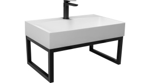 LAVOAR REA GOYA CU SUPORT, ALB, 60 CM, DIN CONGLOMERAT, CALITATE SUPERIOARA - Img 4