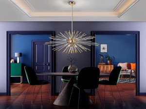 LUSTRA/PLAFONIERA EVASION, CU TELECOMANDA, 100 CM, AURIU/TRANSPARENT, DIN METAL SI STICLA, STIL MODERN - Img 2