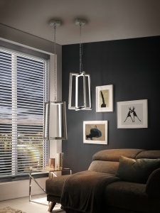 LUSTRA/PLAFONIERA KUMA, 35 CM, CROM/TRANSPARENT, DIN OTEL SI STICLA, STIL MODERN - Img 1