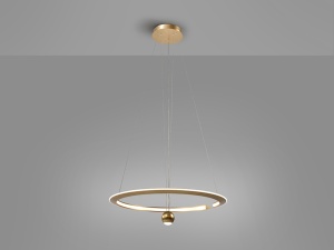 LUSTRA/PLAFONIERA ORANE, CU TELECOMANDA, 60 CM, AURIU/OPAL, DIN OTEL, ALUMINIU SI SILICON, STIL MODERN - Img 3