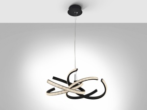 LUSTRA/PLAFONIERA RING II, 74 CM, NEGRU MAT/OPAL, DIN METAL, ALUMINIU SI ACRIL, STIL MODERN - Img 2