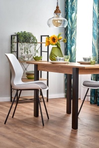 MASA DINING EXTENSIBILA GINO, STEJAR WOTAN/NEGRU, 100/135 CM, BLAT DIN PAL MELAMINAT, STIL VINTAGE - Img 5