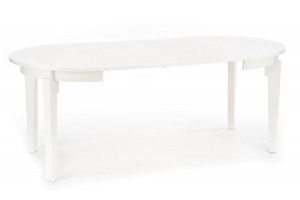 MASA DINING EXTENSIBILA SORBUS, ALBA, 100/200 CM, BLAT DIN MDF SI PICIOARE DIN LEMN MASIV, STIL CLASIC, HALMAR - Img 5