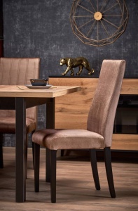 MASA DINING EXTENSIBILA TIAGO, STEJAR CRAFT/NEGRU, 90/125 CM, BLAT DIN PAL SI PICIOARE DIN MDF, STIL VINTAGE - Img 6