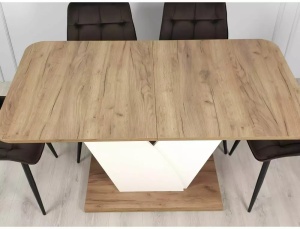 MASA DINING EXTENSIBILA VIDAR, 140/180 CM, STEJAR CRAFT/CREM, DIN PAL LAMINAT, STIL MODERN - Img 5
