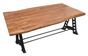 MASA DINING, MAMMUT INDUSTRIAL 220CM, COD 40651, DIN LEMN MASIV, DESIGN INDUSTRIAL - Img 2