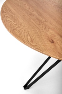 MASA DINING PIXEL 2, STEJAR AURIU/NEGRU, 120 CM, BLAT DIN MDF SI PICIOARE DIN METAL, STIL VINTAGE - Img 7