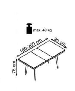 MASA EXTENSIBILA DE BUCATARIE RUTEN GRI DESIGN MODERN HALMAR - Img 3