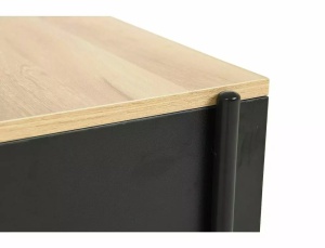 MASUTA DE CAFEA KARINA A, 90 CM, STEJAR/NEGRU, BLAT DIN MDF SI CADRU DIN METAL, STIL MODERN - Img 5