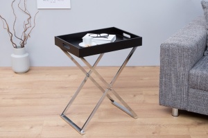 MASUTA DE CAFEA PLIABILA ARGINTIU/NEGRU VALET 37946 - DESIGN MODERN - Img 1