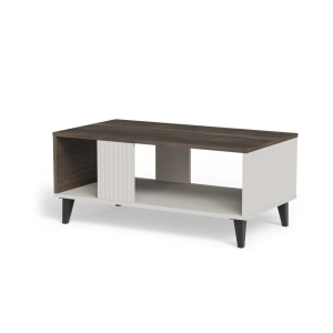 MASUTA DE CAFEA RANDOM 2 LAW-1, 92 CM, CASMIR/NUC/NEGRU, DIN MDF FURNIRUIT, POLIPROPILENA SI METAL, STIL MODERN - Img 1