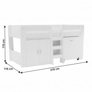 PAT COMBINAT PENTRU CAMERA COPIILOR FANY, ALB, STIL MODERN, TK - Img 2