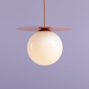 PENDUL LOOP L, 200 CM, CORAL, DIN STICLA SI METAL, STIL MODERN - Img 4