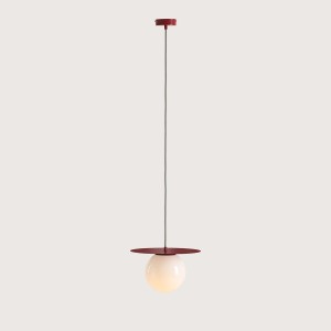 PENDUL LOOP M, 200 CM, ROSU, DIN STICLA SI METAL, STIL MODERN - Img 3