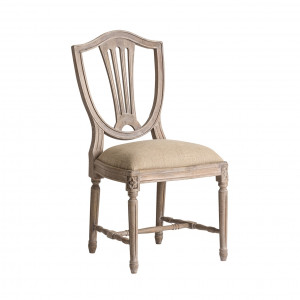 SCAUN CHEROY REF. 25442, BEJ, STIL CLASIC, DIN LEMN MASIV DE MANGO, BUMBAC SI IN, VIC - Img 1