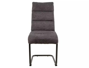 SCAUN DINING BERRY, GRI INCHIS 18/NEGRU MAT, TAPITERIE DIN STOFA SI PICIOARE DIN METAL, STIL MODERN - Img 3
