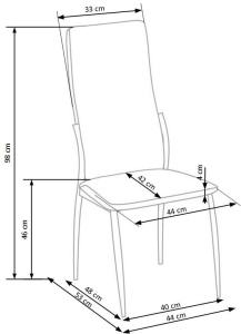 SCAUN DINING K-3 NEGRU/CROM STIL MODERN HALMAR - Img 2