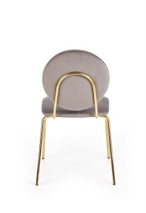 SCAUN DINING K363, GRI/AURIU, CU TAPITERIE DIN STOFA FINA SI PICIOARE DIN METAL, STIL MODERN, HALMAR - Img 2