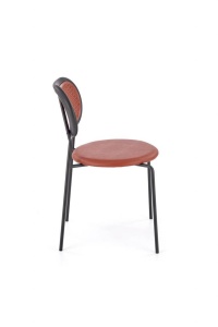 SCAUN DINING K524, BORDO/NEGRU, DIN RATTAN, PIELE ECOLOGICA SI PICIOARE DIN METAL , STIL MODERN - Img 4