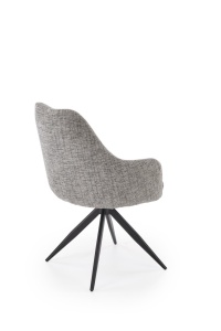 SCAUN DINING PIVOTANT K564, GRI/NEGRU, TAPITERIE DIN STOFA SI PICIOARE DIN METAL, STIL MODERN - Img 2