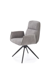 SCAUN DINING PIVOTANT K574, GRI/NEGRU, TAPITERIE DIN STOFA SI PICIOARE DIN METAL, STIL MODERN - Img 3