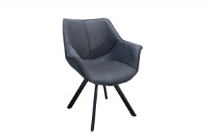 SCAUN, GRI ANTICHIZAT, PENTRU BIROURI/SALI DE CONFERINTA, DUTCH RETRO, COD 37612, DESIGN RETRO VINTAGE - Img 2