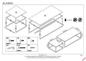 SET 2 MASUTE DE CAFEA ALASKA, STEJAR/NEGRU, DIN MDF FURNIRUIT SI METAL, STIL MODERN, HALMAR - Img 2