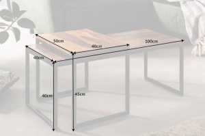 SET 2 MASUTE DE CAFEA, ELEMENTS, CADRUL DIN METAL SI LEMN MASIV, DESIGN INDUSTRIAL - Img 7