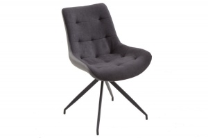 SET 2 SCAUNE, DIVANI, RETRO, GRI/ NEGRU, MICROFIBRA SI PIELE ECO, ARTIM GROUP SELECTION - Img 2