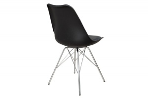 SET, 2 SCAUNE NEGRU/CROM, SCANDINAVIA RETRO, DESIGN SCANDINAV - Img 5