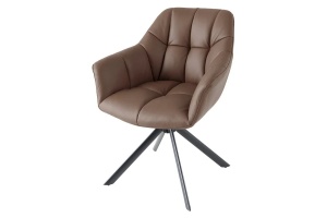 SET 2 SCAUNE ROTATIVE, PAPILLON, 180 GRADE, DIN PIELE SI SUPORT METAL, MARO, ARTIM GROUP SELECTION - Img 7
