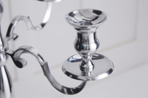 SET 2 SFESNICE DE PODEA 5 BRATE, 120CM, COD 17365 ARGINTIU STIL CLASIC - Img 3