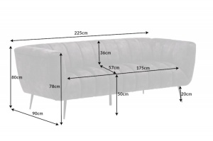 SOFA MODERNA, 225CM, TEXTIL FIN( CATIFEA), GRI/NEGRU, DESIGN EXCLUSIVIST, ARTIM GROUP SELECTION - Img 5