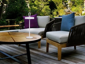VEIOZA GONG, 35 CM, ALB/OPAL, DIN METAL SI ABS, STIL MODERN - Img 6