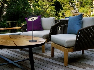 VEIOZA GONG, 35 CM, NEGRU/OPAL, DIN METAL SI ABS, STIL MODERN - Img 1