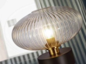 VEIOZA NORMA, 38 CM, NEGRU MAT/ALAMA/TRANSPARENT, DIN METAL SI STICLA, STIL MODERN - Img 4
