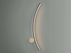 APLICA SMILE, 58 CM, NEGRU MAT/AURIU/OPAL, DIN METAL SI ACRIL, STIL MODERN - Img 2
