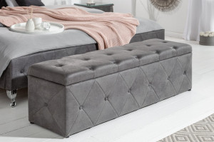 BANCHETA EXTRAVAGANCIA GRI ANTICHIZAT COD 40137 STIL MODERN - Img 1