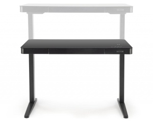 BIROU B52, CU FUNCTIE DE REGLARE A INALTIMII, ECRAN TACTIL SI PORT USB, NEGRU, DIN METAL SI STICLA, STIL MODERN - Img 2