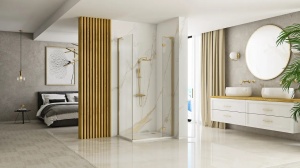 CABINA DE DUS REA HUGO, 100x90CM, AURIU PERIAT, DIN STICLA, CALITATE SUPERIOARA - Img 4