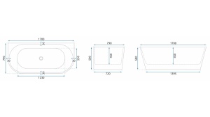 CADA REA OLIMPIA FREESTANDING, 170 CM, ALB, DIN ACRIL, CALITATE SUPERIOARA - Img 7