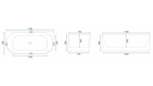 CADA REA VENETA FREESTANDING, 170 CM, ALB, DIN ACRIL, CALITATE SUPERIOARA - Img 6