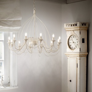 CANDELABRU CORTE SP12, ALB ANTIC, DIN METAL, STIL CLASIC - Img 2