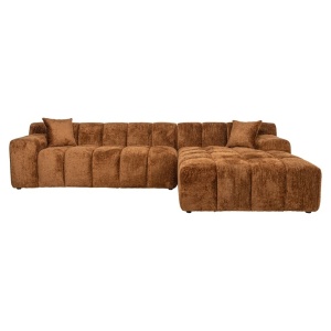 COLTAR CUBE CU 3 LOCURI + CANAPEA EXTENSIBILA DREAPTA SI 2 PERNE DECORATIVE, BE LOVELY CINNAMON 603, S5137, CONFECTIONAT DIN POLIURETAN SI 100% POLIESTER, RICHMOND INTERIOR - Img 3