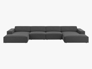 COLTAR JODIE, 6 LOCURI, 364 CM, DIVERSE CULORI SI MATERIALE, DESIGN DEOSEBIT - Img 1