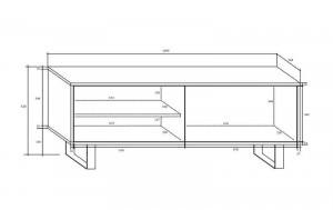 COMODA ALB/NEGRU CU LED SI TELECOMANDA KING 1 - DESIGN MODERN - Img 2