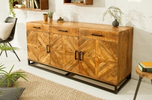 COMODA INFINITY HOME 160C, COD 39284, STIL VINTAGE DIN LEMN MASIV DE MANGO - Img 1